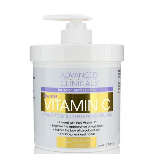 Advanced Clinicals Vitamin C Advanced Brightening Cream. 454g